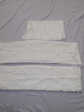 NEW Annie Selke Pine Cone Hill 3 Piece 100% Linen White Bedskirt TWIN Size